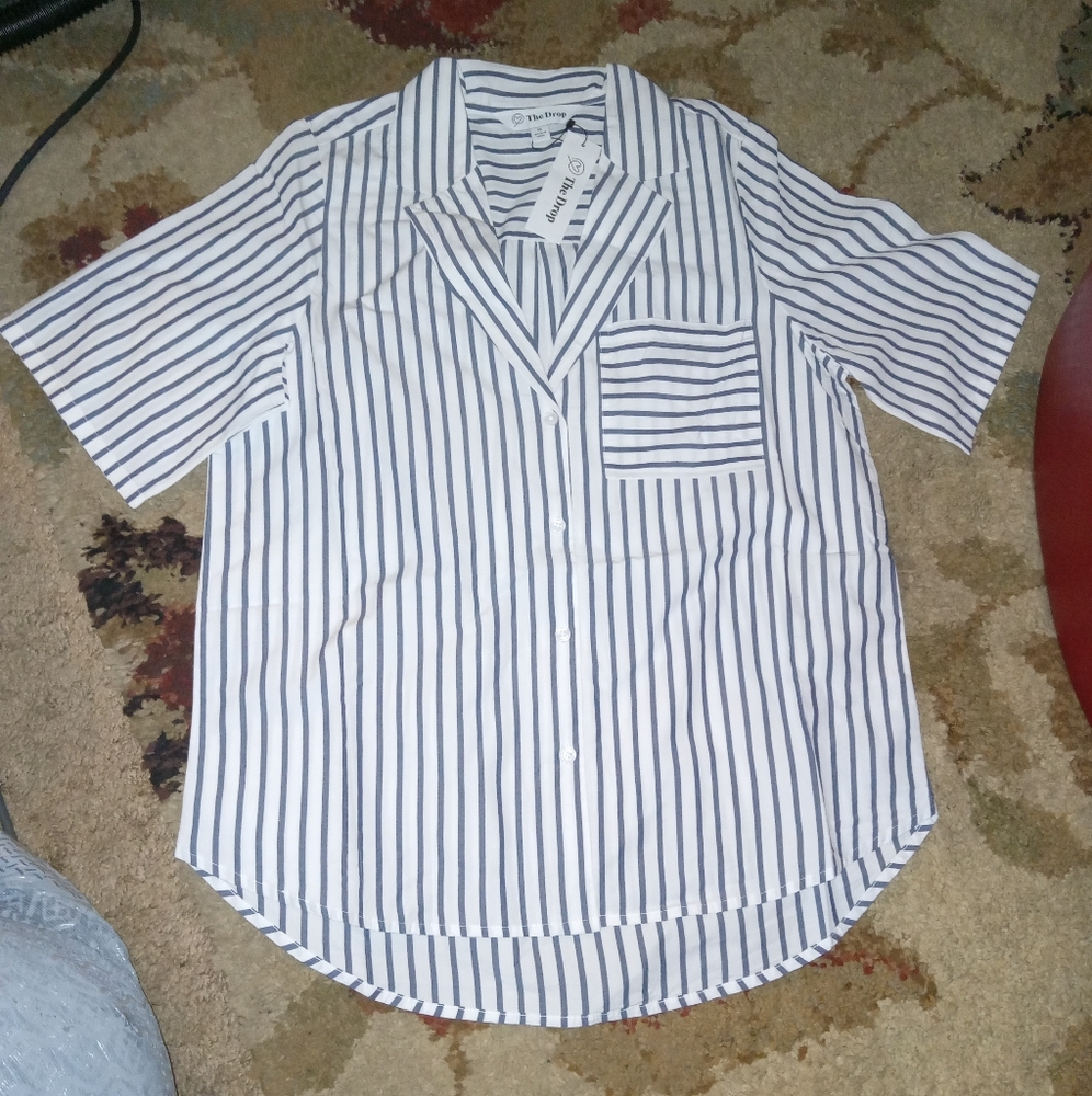 The Drop Women's Kavya Poplin Short Sleeve Tee Lg